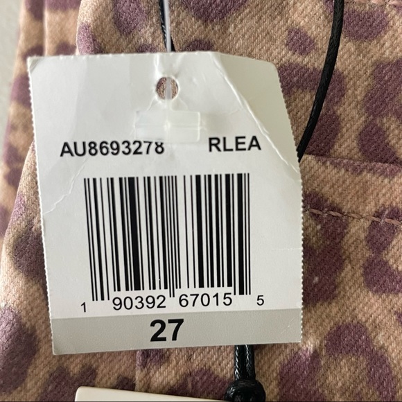 7 FOR ALL MANKIND NWT THE HIGH WAIST ANKLE SKINNY LEOPARD PRINT BROWN JEANS 27 - Picture 5 of 11